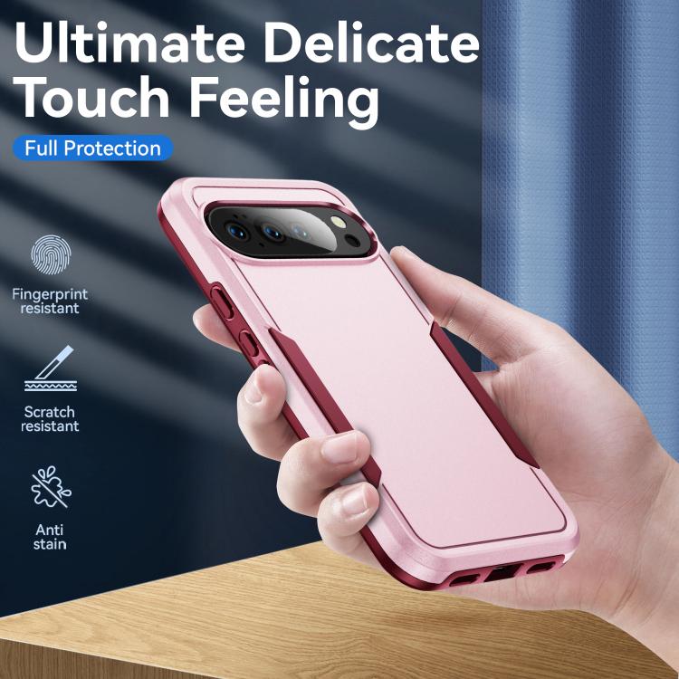 For Google Pixel 10 Pioneer Armor Heavy Duty PC + TPU Phone Case(Pink+Rose Red) - Google Cases by buy2fix | Online Shopping UK | buy2fix