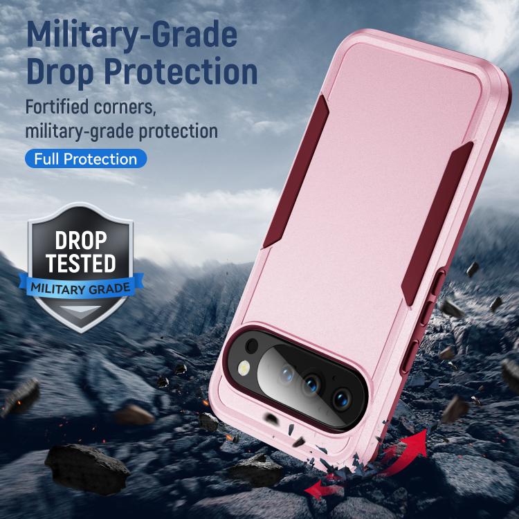 For Google Pixel 10 Pioneer Armor Heavy Duty PC + TPU Phone Case(Pink+Rose Red) - Google Cases by buy2fix | Online Shopping UK | buy2fix