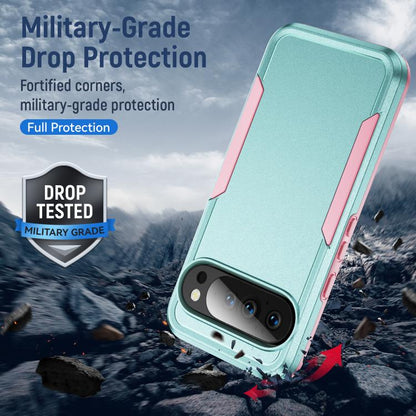 For Google Pixel 10 Pioneer Armor Heavy Duty PC + TPU Phone Case(Green+Pink) - Google Cases by buy2fix | Online Shopping UK | buy2fix