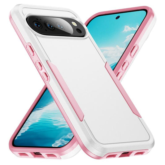 For Google Pixel 10 Pro Pioneer Armor Heavy Duty PC + TPU Phone Case(White+Pink) - Google Cases by buy2fix | Online Shopping UK | buy2fix