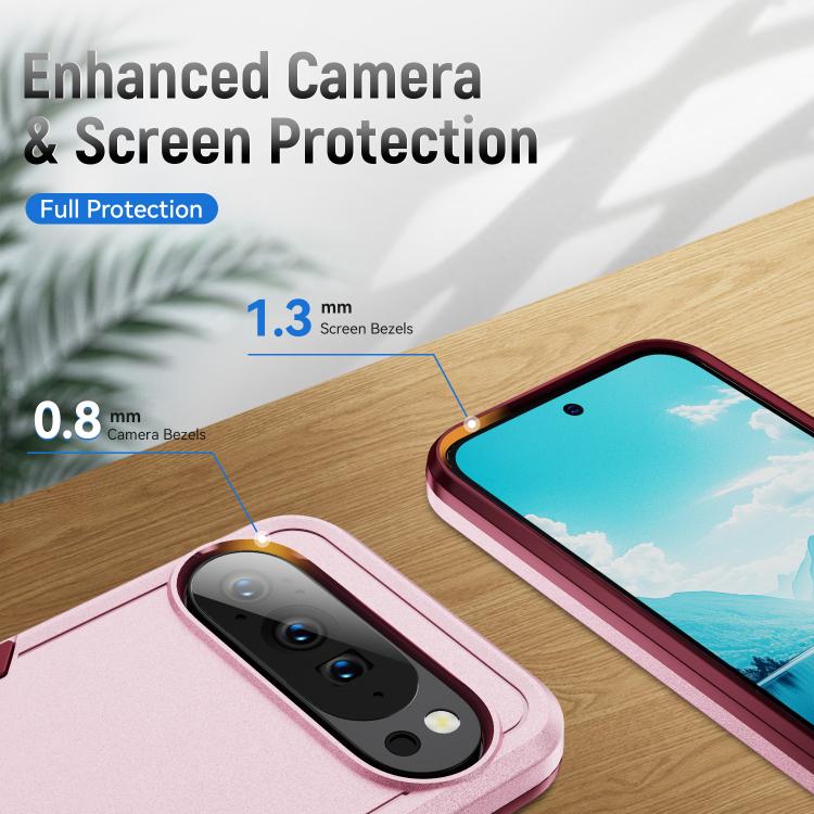 For Google Pixel 10 Pro Pioneer Armor Heavy Duty PC + TPU Phone Case(Pink+Rose Red) - Google Cases by buy2fix | Online Shopping UK | buy2fix