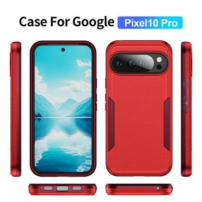 For Google Pixel 10 Pro Pioneer Armor Heavy Duty PC + TPU Phone Case(Red+Rose Red) - Google Cases by buy2fix | Online Shopping UK | buy2fix