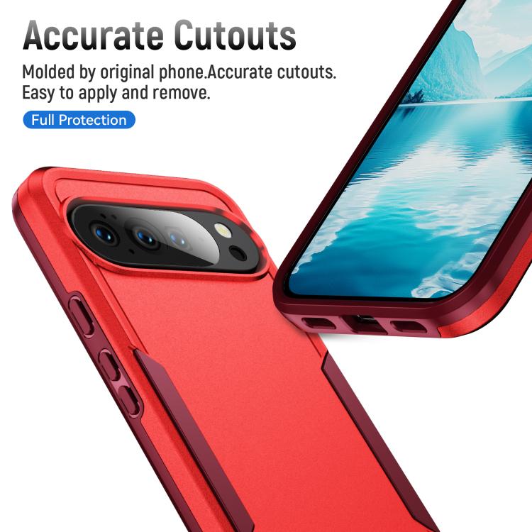 For Google Pixel 10 Pro Pioneer Armor Heavy Duty PC + TPU Phone Case(Red+Rose Red) - Google Cases by buy2fix | Online Shopping UK | buy2fix