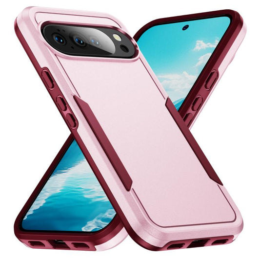 For Google Pixel 10 Pro XL Pioneer Armor Heavy Duty PC + TPU Phone Case(Pink+Rose Red) - Google Cases by buy2fix | Online Shopping UK | buy2fix