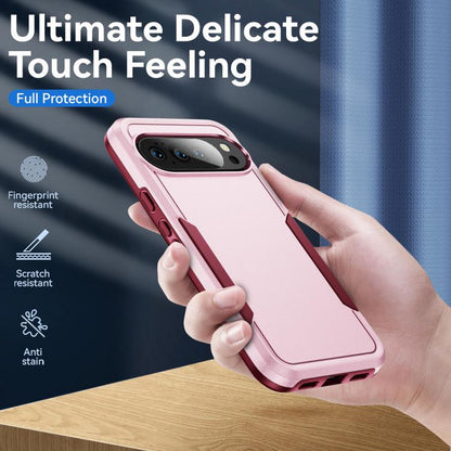 For Google Pixel 10 Pro XL Pioneer Armor Heavy Duty PC + TPU Phone Case(Pink+Rose Red) - Google Cases by buy2fix | Online Shopping UK | buy2fix