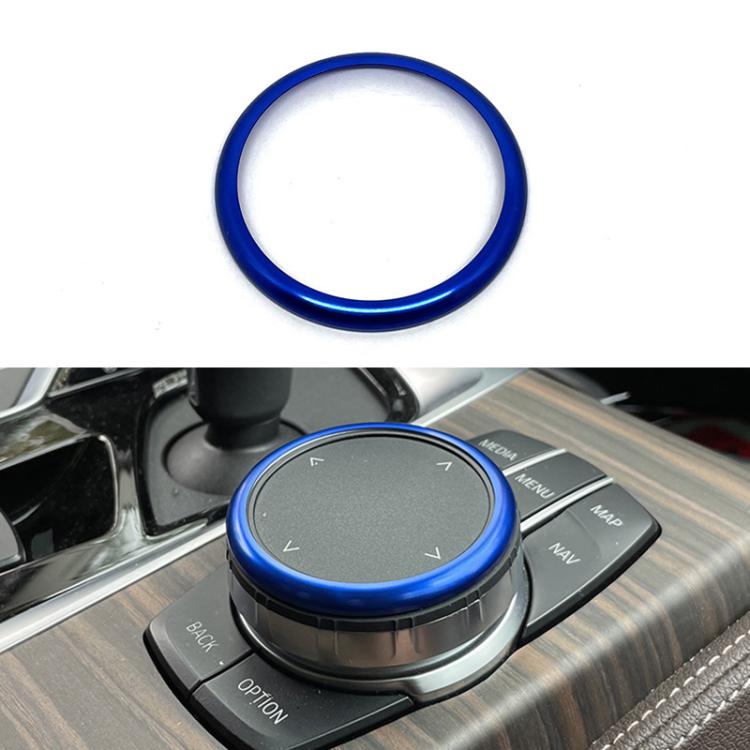 For BMW 2 / 3 / 4 / 5 / 6 / 7 Series Car Multimedia Knob Decorative Ring Cover(Blue) - Decoration Rings by buy2fix | Online Shopping UK | buy2fix