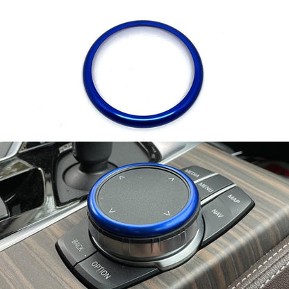 For BMW 2 / 3 / 4 / 5 / 6 / 7 Series Car Multimedia Knob Decorative Ring Cover(Blue) - Decoration Rings by buy2fix | Online Shopping UK | buy2fix