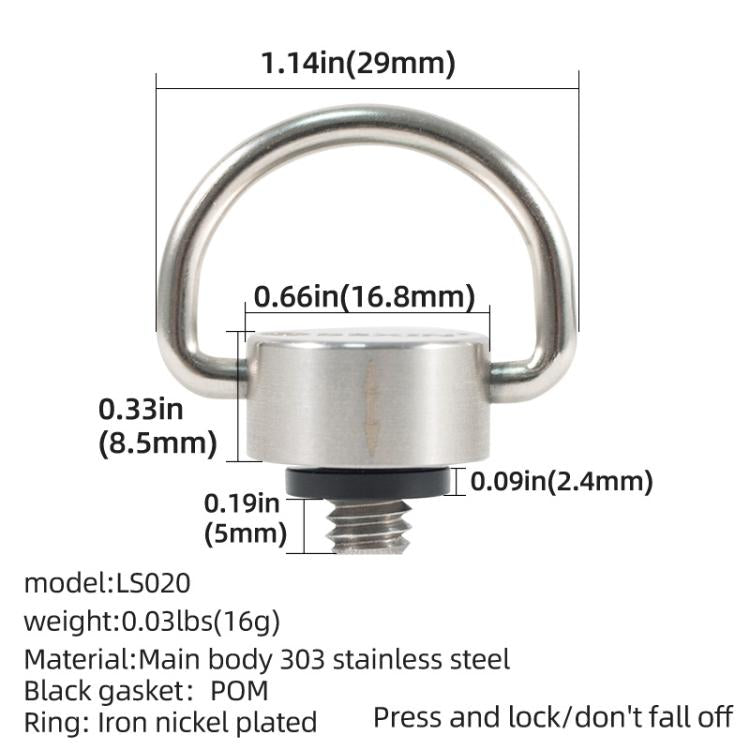 BEXIN LS020 Quick Release Plate Screws 1/4 inch C-Ring Adapter Mount Screws(Steel Color) - Other Accessories by BEXIN | Online Shopping UK | buy2fix