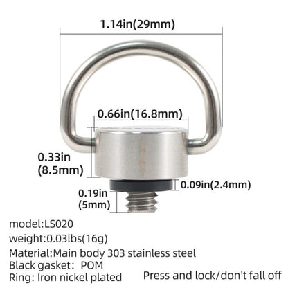 BEXIN LS020 Quick Release Plate Screws 1/4 inch C-Ring Adapter Mount Screws(Steel Color) - Other Accessories by BEXIN | Online Shopping UK | buy2fix