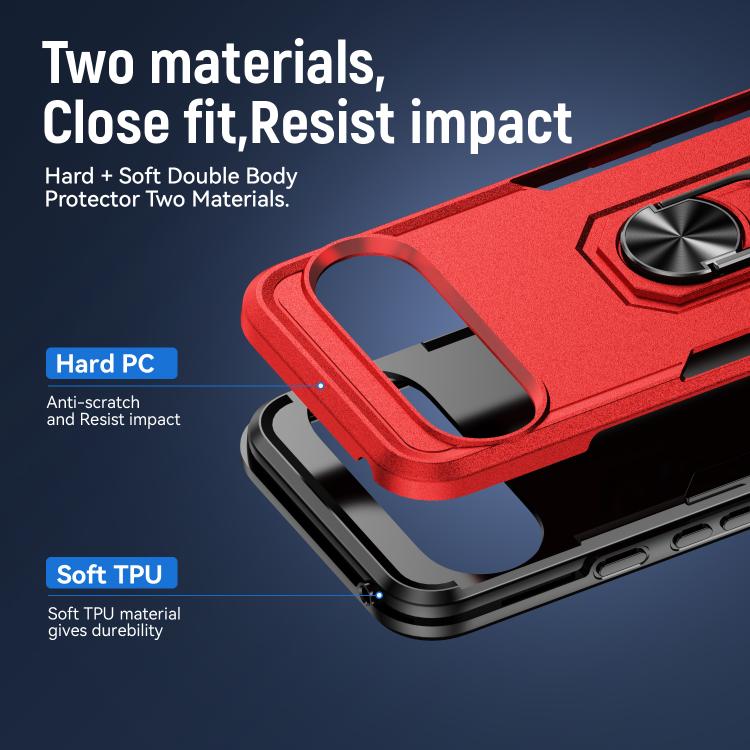 For Google Pixel 10 Pro XL Pioneer Armor Heavy Duty PC + TPU Phone Case with Holder(Red+Black) - Google Cases by buy2fix | Online Shopping UK | buy2fix