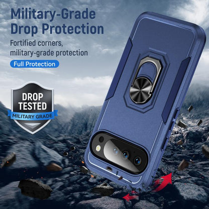 For Google Pixel 10 Pro XL Pioneer Armor Heavy Duty PC + TPU Phone Case with Holder(Blue) - Google Cases by buy2fix | Online Shopping UK | buy2fix