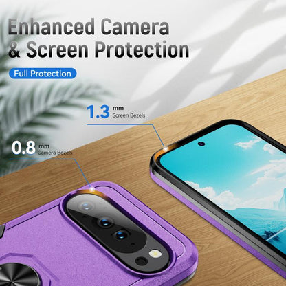 For Google Pixel 10 Pro XL Pioneer Armor Heavy Duty PC + TPU Phone Case with Holder(Purple+Black) - Google Cases by buy2fix | Online Shopping UK | buy2fix