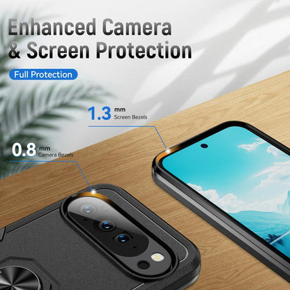 For Google Pixel 10 Pro Pioneer Armor Heavy Duty PC + TPU Phone Case with Holder(Black) - Google Cases by buy2fix | Online Shopping UK | buy2fix