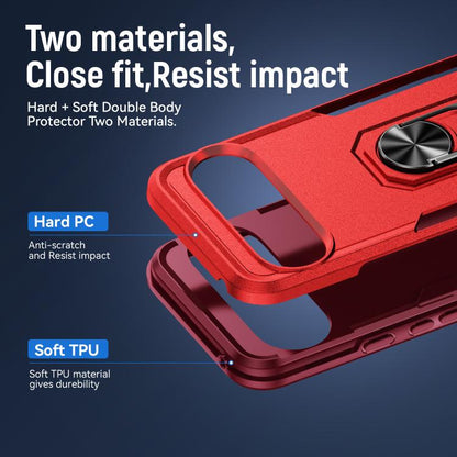 For Google Pixel 10 Pro Pioneer Armor Heavy Duty PC + TPU Phone Case with Holder(Red+Rose Red) - Google Cases by buy2fix | Online Shopping UK | buy2fix