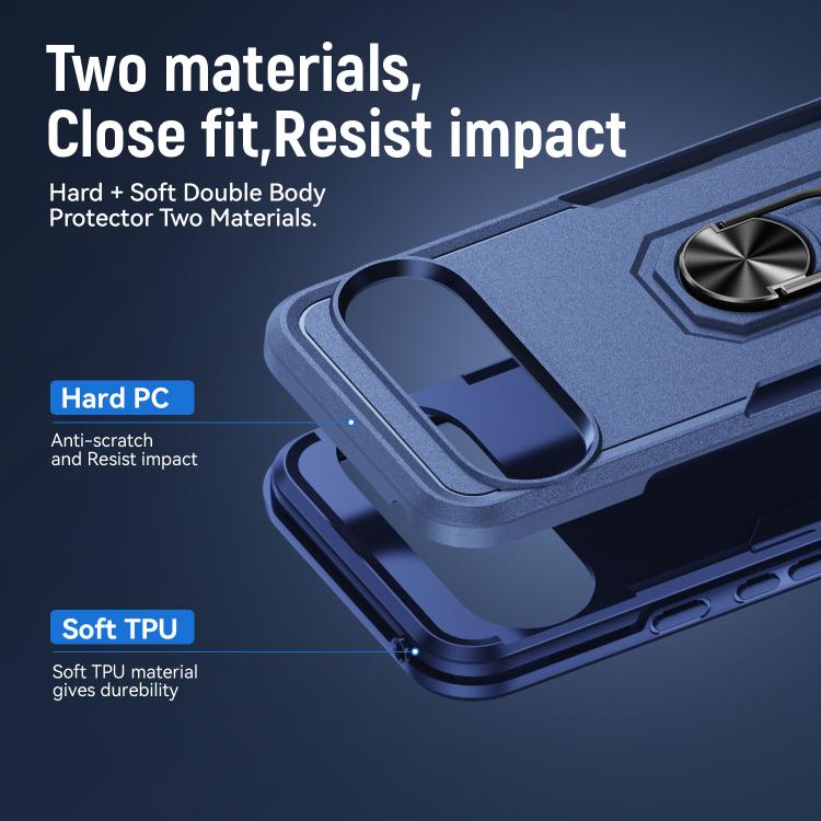 For Google Pixel 10 Pro Pioneer Armor Heavy Duty PC + TPU Phone Case with Holder(Blue) - Google Cases by buy2fix | Online Shopping UK | buy2fix