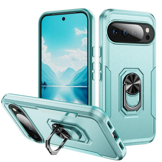 For Google Pixel 10 Pro Pioneer Armor Heavy Duty PC + TPU Phone Case with Holder(Green) - Google Cases by buy2fix | Online Shopping UK | buy2fix