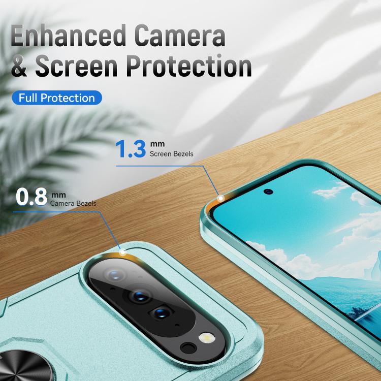 For Google Pixel 10 Pro Pioneer Armor Heavy Duty PC + TPU Phone Case with Holder(Green) - Google Cases by buy2fix | Online Shopping UK | buy2fix