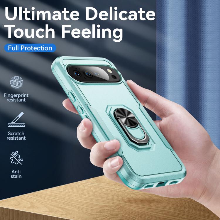 For Google Pixel 10 Pro Pioneer Armor Heavy Duty PC + TPU Phone Case with Holder(Green) - Google Cases by buy2fix | Online Shopping UK | buy2fix