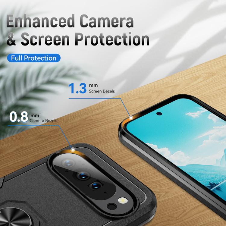 For Google Pixel 10 Pioneer Armor Heavy Duty PC + TPU Phone Case with Holder(Black) - Google Cases by buy2fix | Online Shopping UK | buy2fix