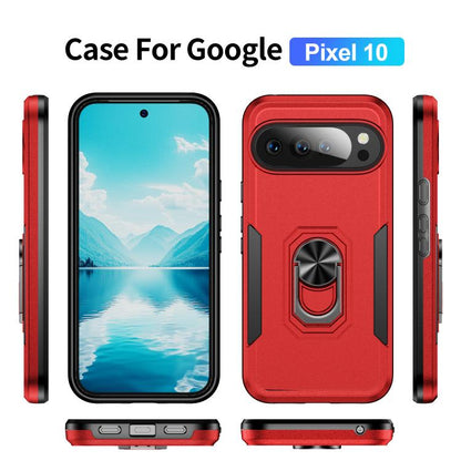 For Google Pixel 10 Pioneer Armor Heavy Duty PC + TPU Phone Case with Holder(Red+Black) - Google Cases by buy2fix | Online Shopping UK | buy2fix