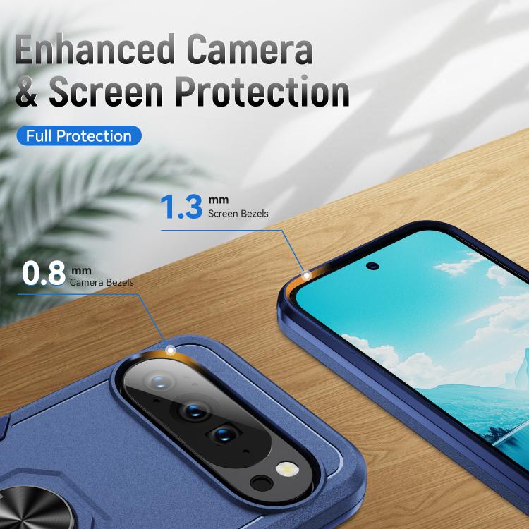 For Google Pixel 10 Pioneer Armor Heavy Duty PC + TPU Phone Case with Holder(Blue) - Google Cases by buy2fix | Online Shopping UK | buy2fix