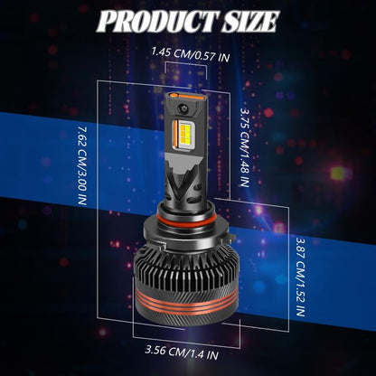 9006 2pcs/Pack 60W 8000LM 6000K Three Color Remote Control Car LED Headlight Bulb - LED Headlamps by buy2fix | Online Shopping UK | buy2fix