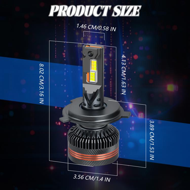 H4 2pcs/Pack 60W 8000LM 6000K Three Color Remote Control Car LED Headlight Bulb - LED Headlamps by buy2fix | Online Shopping UK | buy2fix