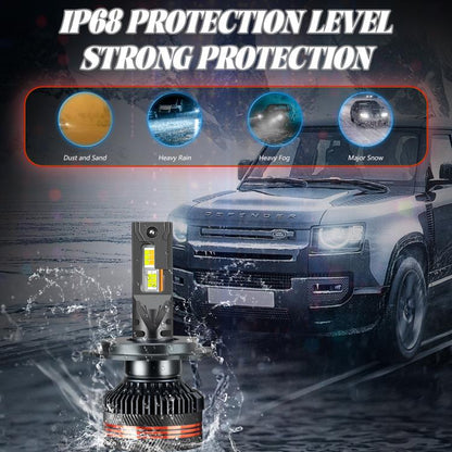 H4 2pcs/Pack 60W 8000LM 6000K Three Color Remote Control Car LED Headlight Bulb - LED Headlamps by buy2fix | Online Shopping UK | buy2fix