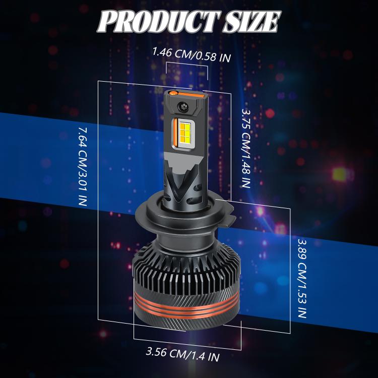 H7 2pcs/Pack 60W 8000LM 6000K Three Color Remote Control Car LED Headlight Bulb - LED Headlamps by buy2fix | Online Shopping UK | buy2fix