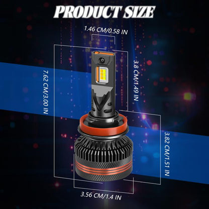 H11 2pcs/Pack 60W 8000LM 6000K Three Color Remote Control Car LED Headlight Bulb - LED Headlamps by buy2fix | Online Shopping UK | buy2fix