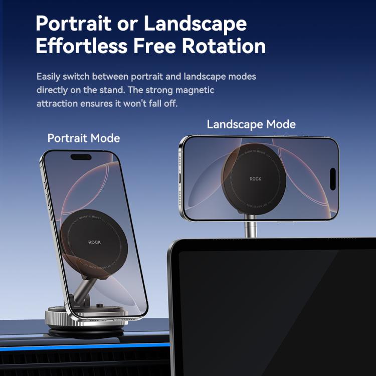 ROCK Q16 RPH1016 Car Electric Vacuum Suction Cup Magnetic Phone Holder(Black) - Universal Car Holders by ROCK | Online Shopping UK | buy2fix