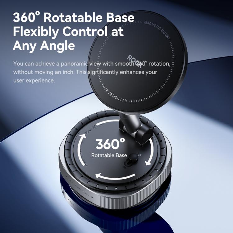 ROCK Q16 RPH1016 Car Electric Vacuum Suction Cup Magnetic Phone Holder(Black) - Universal Car Holders by ROCK | Online Shopping UK | buy2fix