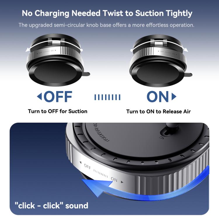 ROCK Q16 RPH1016 Car Electric Vacuum Suction Cup Magnetic Phone Holder(Black) - Universal Car Holders by ROCK | Online Shopping UK | buy2fix