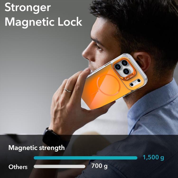 For iPhone 17 Pro Max Gradient Discolor Lens Kickstand Magsafe Phone Case(White) - iPhone 17 Pro Max Cases by buy2fix | Online Shopping UK | buy2fix