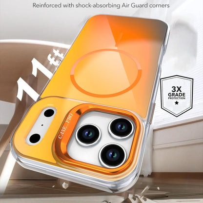 For iPhone 17 Pro Max Gradient Discolor Lens Kickstand Magsafe Phone Case(Orange) - iPhone 17 Pro Max Cases by buy2fix | Online Shopping UK | buy2fix