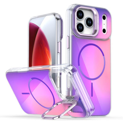 For iPhone 17 Pro Max Gradient Discolor Lens Kickstand Magsafe Phone Case(Purple) - iPhone 17 Pro Max Cases by buy2fix | Online Shopping UK | buy2fix
