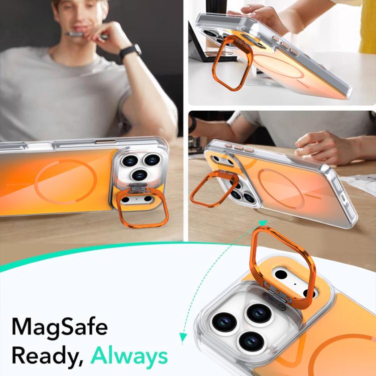 For iPhone 17 Pro Max Gradient Discolor Lens Kickstand Magsafe Phone Case(Purple) - iPhone 17 Pro Max Cases by buy2fix | Online Shopping UK | buy2fix