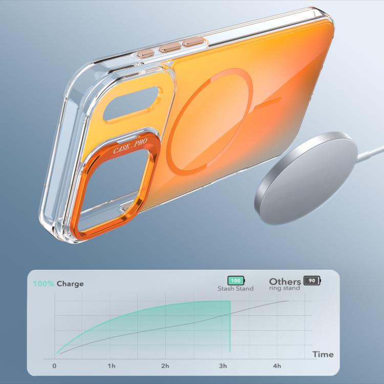 For iPhone 17 Pro Max Gradient Discolor Lens Kickstand Magsafe Phone Case(Desert Gold) - iPhone 17 Pro Max Cases by buy2fix | Online Shopping UK | buy2fix