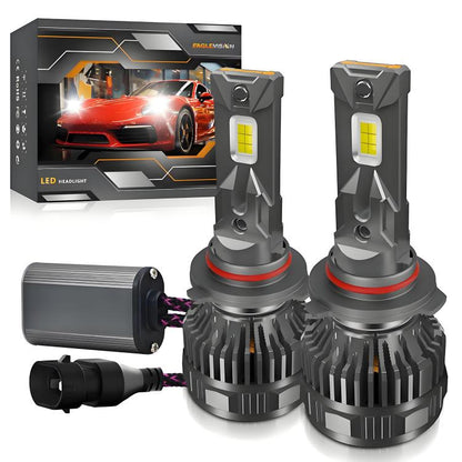 9005 2pcs/Pack 50W 6000LM 6000K Car Double Copper Tube LED Headlight Bulb(Gun Color) - LED Headlamps by buy2fix | Online Shopping UK | buy2fix