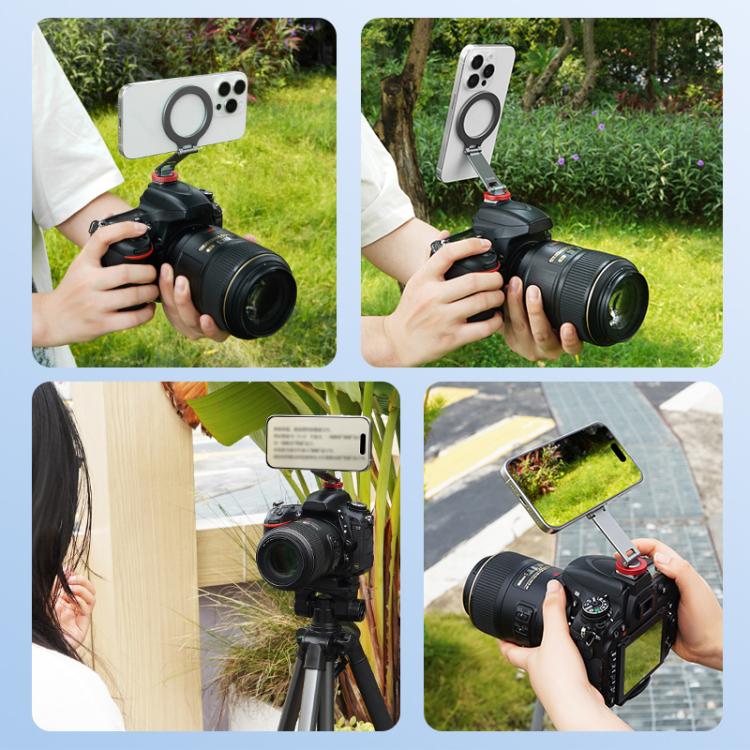 Flymile Magnetic Phone Tripod Mount MagSafe Adapter Phone Holder, Style:Folding Akka Cold Shoe Mount - Ring Holder by buy2fix | Online Shopping UK | buy2fix
