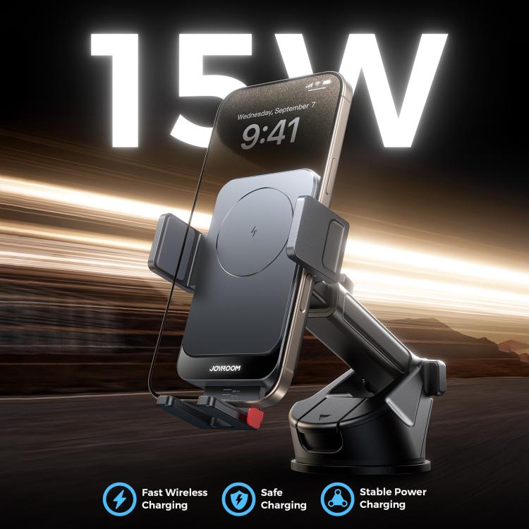 JOYROOM JR-ZS241S 15W Car Wireless Charging Holder(Black) - Wireless Charger Holders by JOYROOM | Online Shopping UK | buy2fix