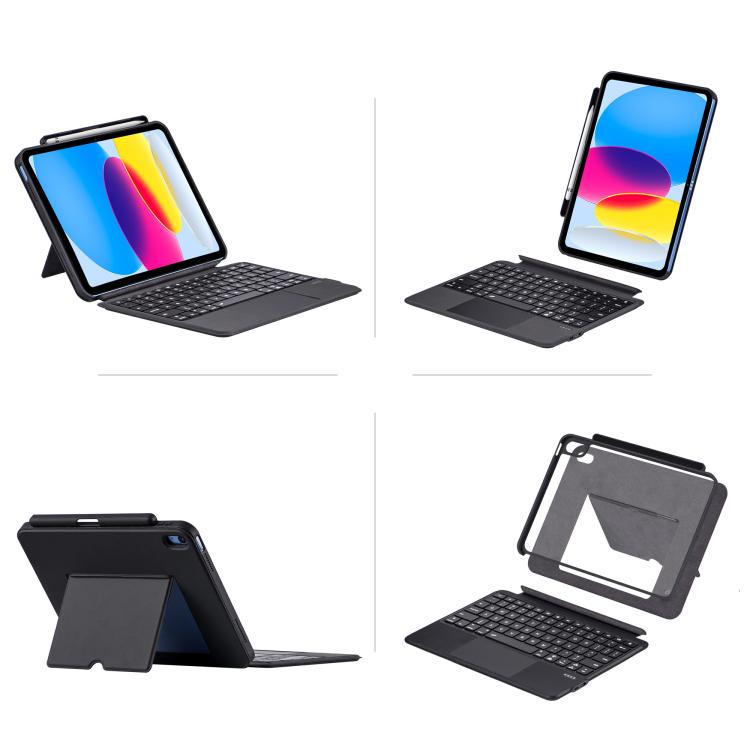 For iPad 2025 / 2022 U8 Magic Folio Ultra-thin RGB Backlight Touchpad BT Keyboard Leather Case(Black) - For iPad Pro by buy2fix | Online Shopping UK | buy2fix