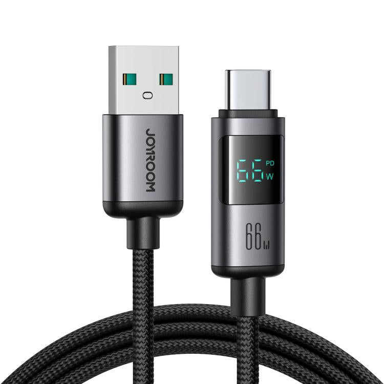 JOYROOM S-A16 Pro Prism Series 66W Digital Display USB to Type-C Fast Charging Data Cable, Length: 1.2m(Black) - USB-C & Type-C Cable by JOYROOM | Online Shopping UK | buy2fix