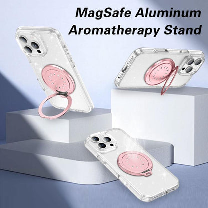 Magnetic MagSafe Aluminum Alloy Aromatherapy Mirror Bracket with Straps(Pink) - Ring Holder by buy2fix | Online Shopping UK | buy2fix