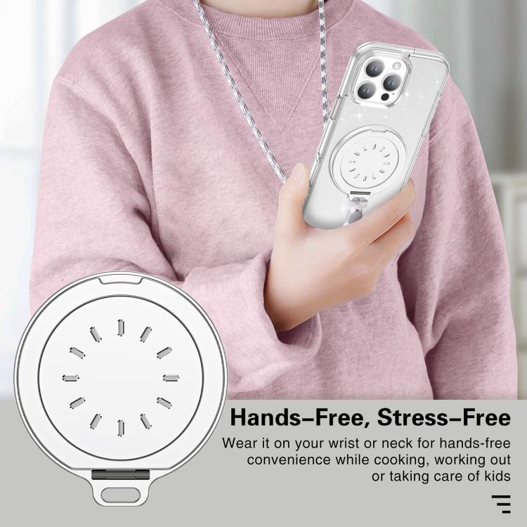 Magnetic MagSafe Aluminum Alloy Aromatherapy Mirror Bracket with Straps(White) - Ring Holder by buy2fix | Online Shopping UK | buy2fix