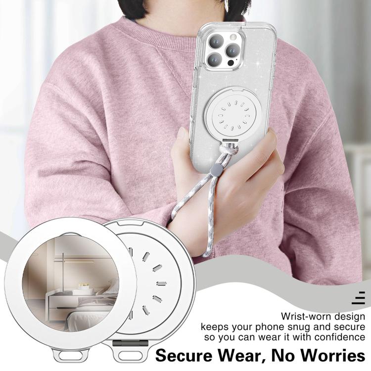 Magnetic MagSafe Aluminum Alloy Aromatherapy Mirror Bracket with Straps(Black) - Ring Holder by buy2fix | Online Shopping UK | buy2fix