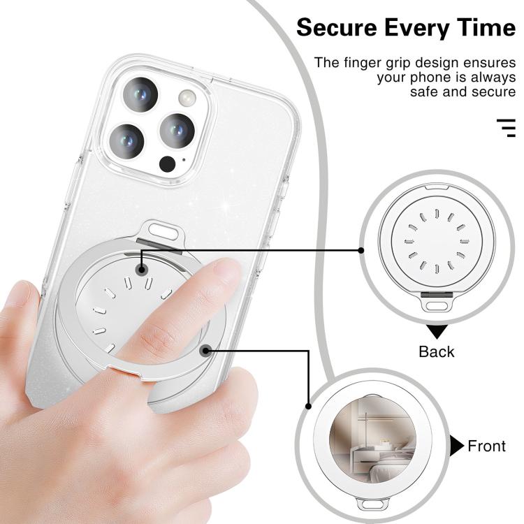 Magnetic MagSafe Aluminum Alloy Aromatherapy Mirror Bracket with Straps(Pink) - Ring Holder by buy2fix | Online Shopping UK | buy2fix