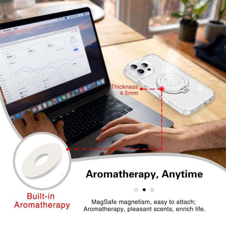 Magnetic MagSafe Aluminum Alloy Aromatherapy Mirror Bracket with Straps(Pink) - Ring Holder by buy2fix | Online Shopping UK | buy2fix