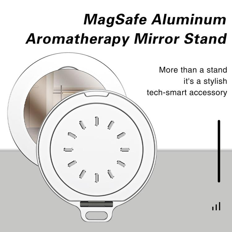 Magnetic MagSafe Aluminum Alloy Aromatherapy Mirror Bracket with Straps(White) - Ring Holder by buy2fix | Online Shopping UK | buy2fix
