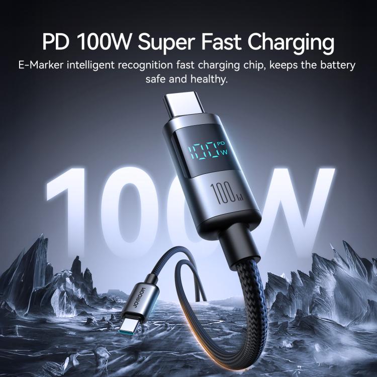 JOYROOM S-A16 Pro Prism Series 100W Digital Display Type-C Fast Charging Data Cable, Length: 1.2m(Black) - USB-C & Type-C Cable by JOYROOM | Online Shopping UK | buy2fix